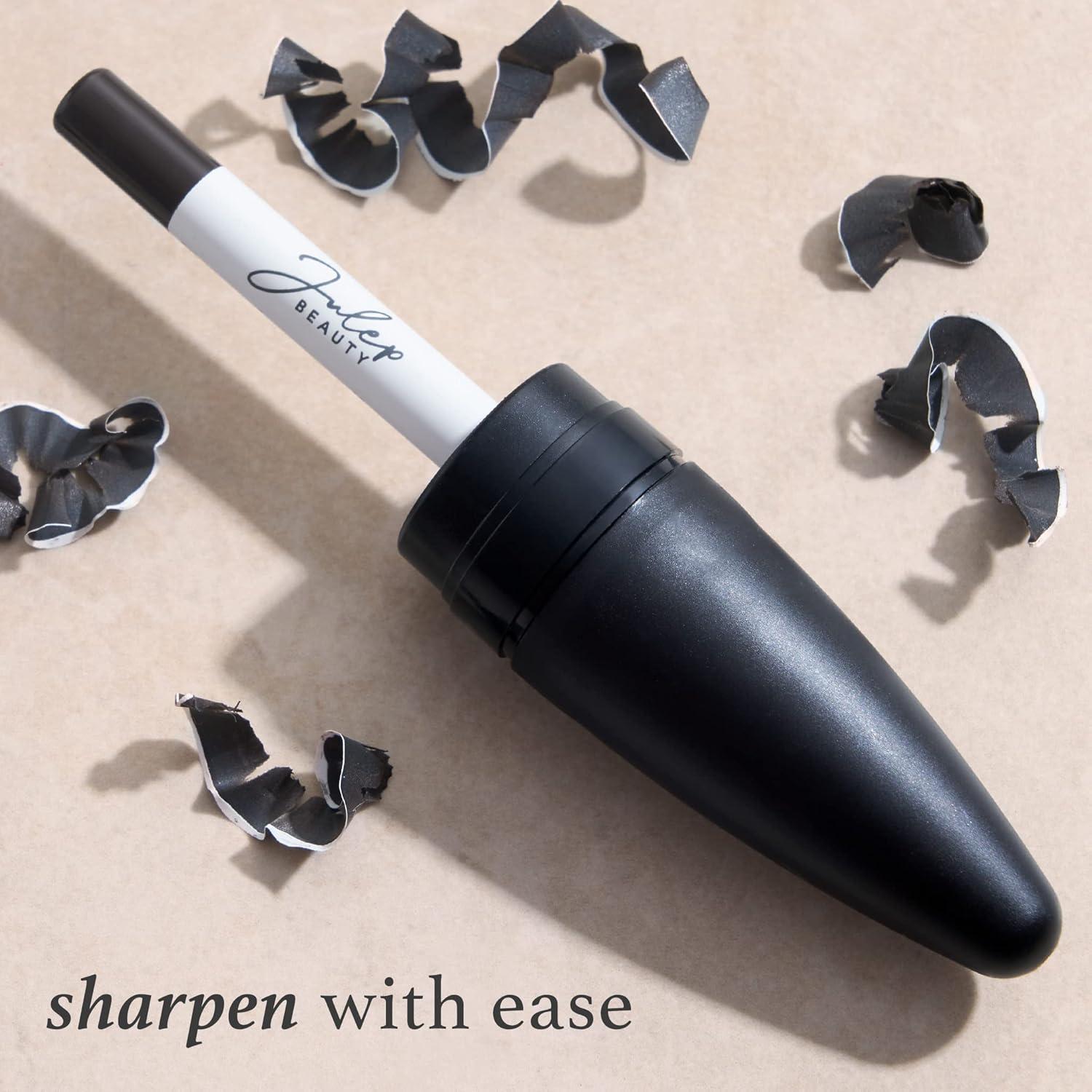 imageJulep Stay Sharp When Pencil Met Gel Sharpenable MultiUse Longwear Eyeliner Pencil  TransferProof  High Performance Liner Chocolate Brown Shimmer  Cosmetic Makeup Pencil Sharpener