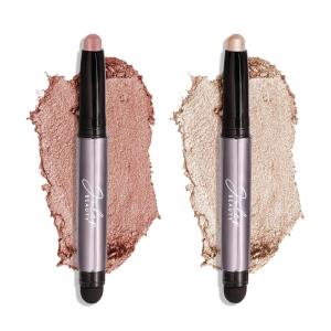 imageJulep Eyeshadow 101 CrmetoPowder Waterproof Eyeshadow Stick Duo  LongLasting CreaseProof Easy Apply with Builtin Smudger Taupe Shimmer and Stone01 Pearl ShimmerRose Shimmer