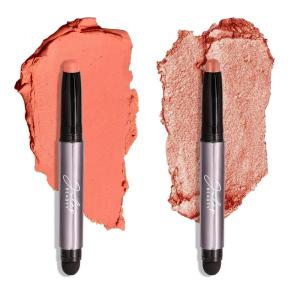 imageJulep Eyeshadow 101 CrmetoPowder Waterproof Eyeshadow Stick Duo  LongLasting CreaseProof Easy Apply with Builtin Smudger Taupe Shimmer and Stone11 Papaya MatteTigers Eye Shimmer