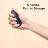 imageJulep AllNatural Charcoal Konjac Exfoliating Facial Sponge Gentle Daily Detoxifying Face Scrub with Konjac Root  Bamboo Charcoal PowderFace Scrub Sponge