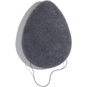 imageJulep AllNatural Charcoal Konjac Exfoliating Facial Sponge Gentle Daily Detoxifying Face Scrub with Konjac Root  Bamboo Charcoal PowderBody Scrub Sponge