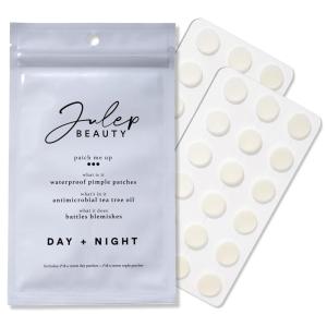 imageJulep Patch Me Up Waterproof Pimple Patches  72 Hydrocolloid Acne Patches with Tea Tree Oil UltraThin Day ampamp Potent Night Reduces Blemishes ampamp Scarring  48 8mm ampamp 24 12mm PatchesInvisible Pimple Patch