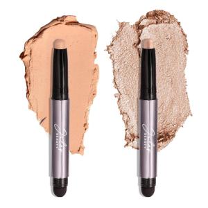 imageJulep Eyeshadow 101 CrmetoPowder Waterproof Shadow Stick Duo  LongLasting CreaseProof Easy Appy with Builtin Smudger  Pearl ampamp Rose Shimmer04 DesertChampagne