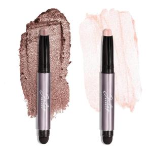 imageJulep Eyeshadow 101 CrmetoPowder Waterproof Shadow Stick Duo  LongLasting CreaseProof Easy Appy with Builtin Smudger  Pearl ampamp Rose Shimmer05 Blush Pink Sheer Shimmer Mink Mauve Shimmer