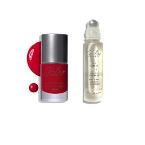 imageJulep Beauty Chill Out Cherry Gel Nail Polish  Just Roll With It Cuticle Oil  Glossy Red Manicure ampamp Hydration Duo
