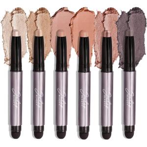 imageJulep CrmetoPowder Waterproof Eyeshadow Sticks Garden Party LongLasting CreaseProof 6 Piece Set with Builtin Smudger04  6 Piece Palette Garden Party