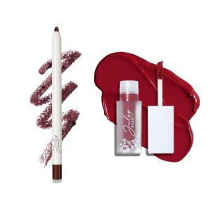 imageJulep With a Trace Retractable Creamy LongLasting Lip Liner Black Cherry ampamp Its Whipped Matte Lip Mousse Raspberry Fluff